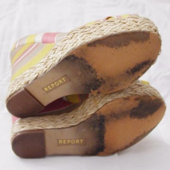 Report Striped Wedge Peep Toe Sandals - Picture 7 of 7